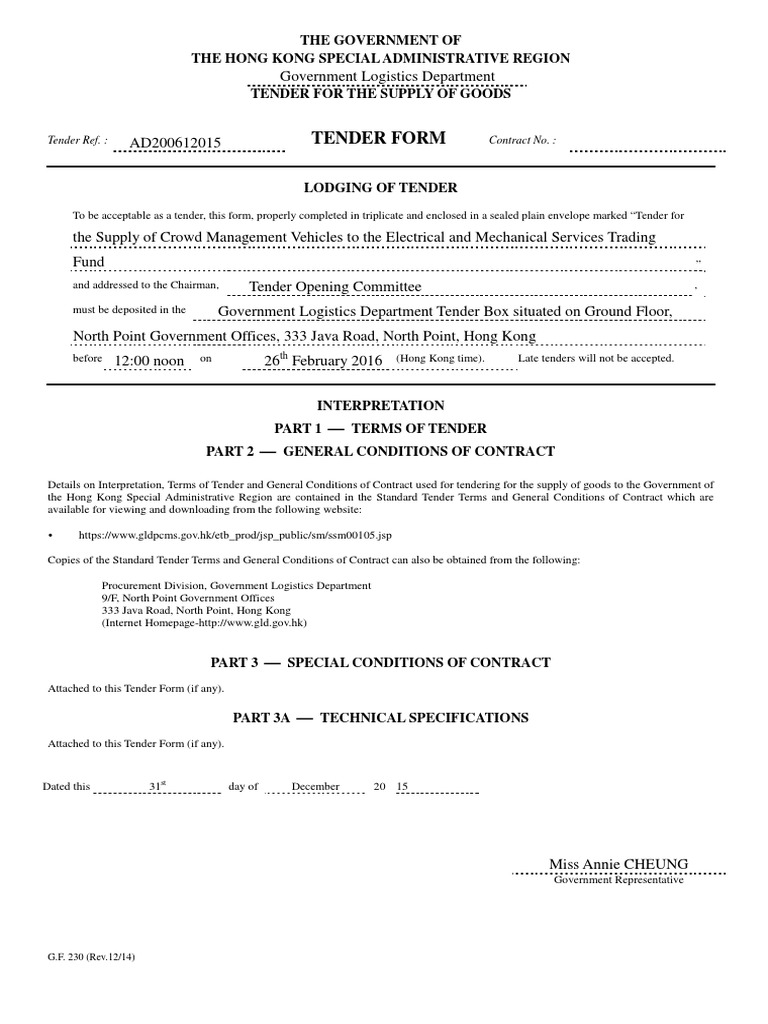 Tender for Crowd Management Vehicles | PDF | Contractual Term ...