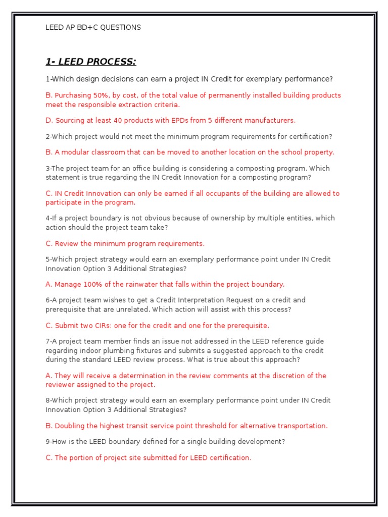 LEED-AP-BD-C Tests