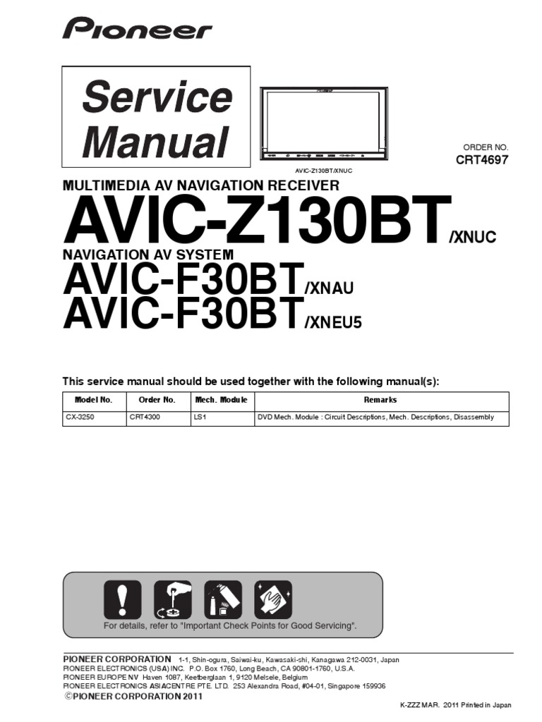 Pioneer AVIC-Z130BT, F30BT PDF | PDF | Laser | Hertz