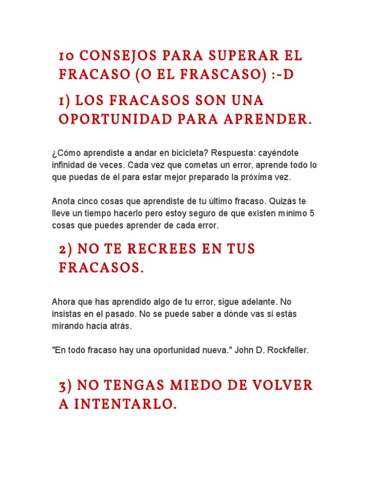 Superar el fracaso: 10 consejos prácticos | PDF, image size:768x1024