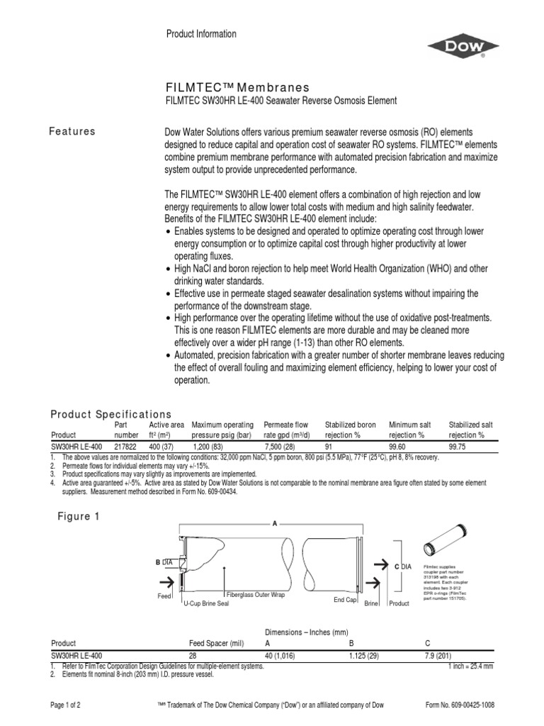 10 - Filmtech Membrane | PDF | Transparent Materials | Water