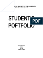 Student'S Poftfolio: Technological Institute of The Philippines