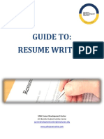 Guide To Resume Writing