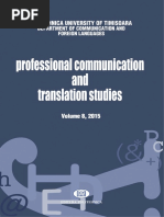 Professional Communication and Translation Studies, 8/2015