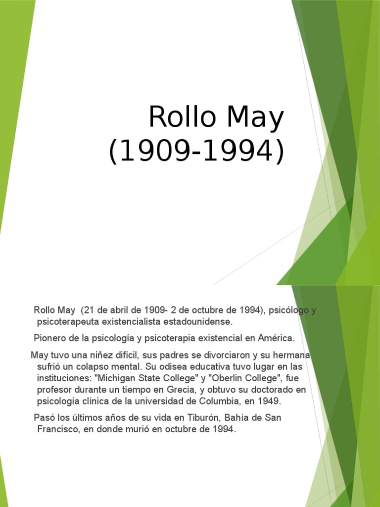 Humanista Rollo May 1 | PDF | Psicoterapia | Adultos