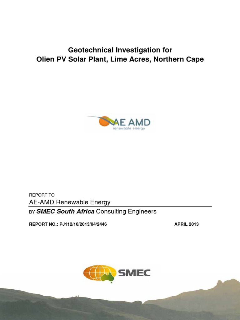 Geotechnical Report for Olien PV Plant | PDF | Geotechnical Engineering ...