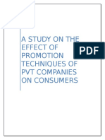 A Study On The Effect of Promotion Techniques of PVT Companies On Consumers