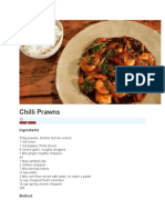 Chilli Prawns: Ingredients