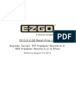 2015 E-Z-GO Retail Price List Express, Terrain, TXT Freedom/Shuttle 2+2, RXV Freedom/Shuttle 2+2, & 2five