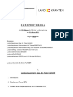 Kurzprotokoll Der 63. Sitzung Der Kärntner Landesregierung