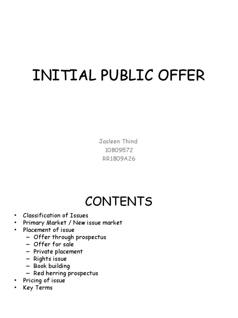 IPO Market Insights | PDF | Initial Public Offering | Stocks