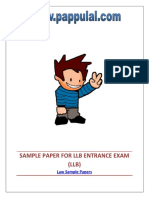 Sample Paper for Llb Entrance Exam