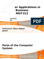 Computer Applications in Business MGT-312: Instructor: Meer Qaisar Javed