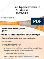 Computer Applications in Business MGT-312: Instructor: Meer Qaisar Javed