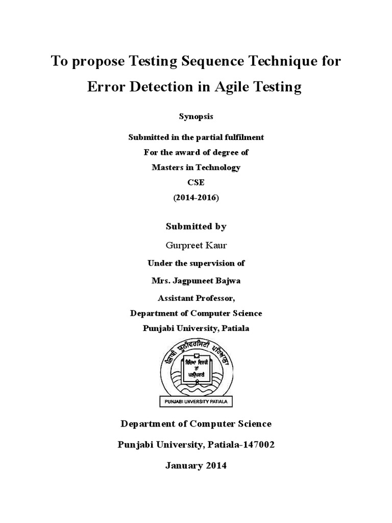 To Propose Testing Sequence Technique For Error Detection in Agile Testing PDF Engineering