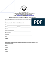 2011 Annual Conference and General Meeting Registration Form