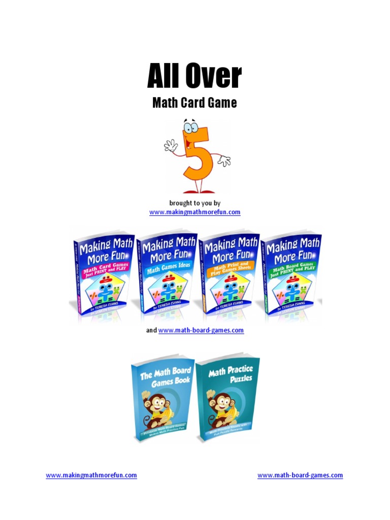All Over Math Card Game | PDF | Cognition | Teaching Mathematics
