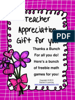 Math Games Teacher Appreciation Gift