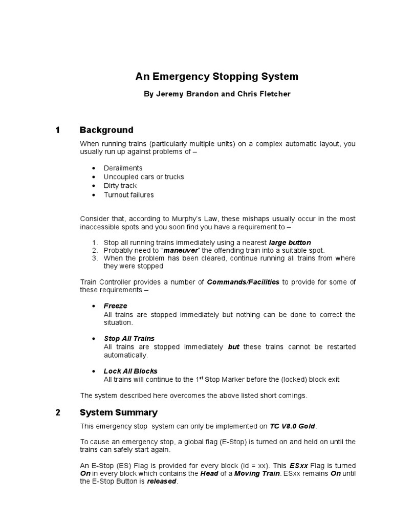 Model Train Emergency Stop System | PDF | Train | Transportation ...