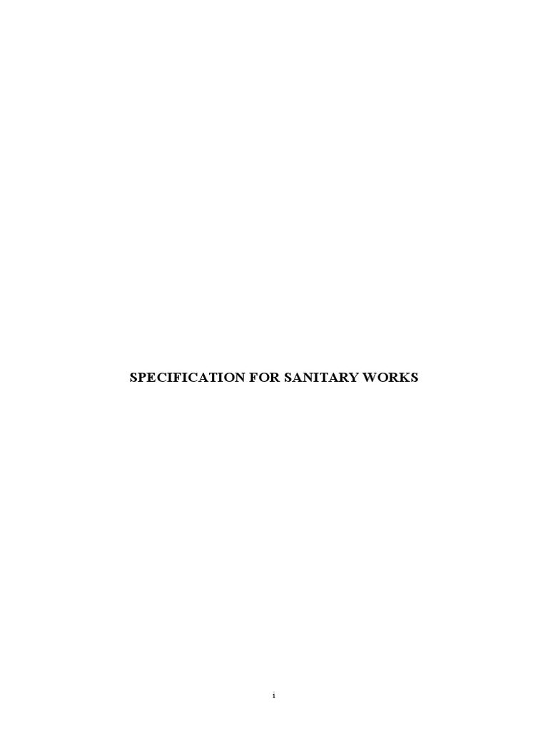 Sanitary Specification PDF Pipe (Fluid Conveyance) Sanitary Sewer