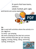 Rules and Competitions: Badminton, Baseball, Football, Golf, Rugby and Tennis Are Some Examples