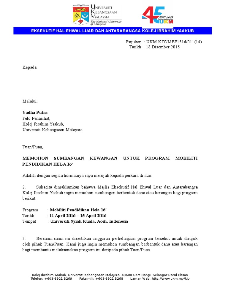 Surat Mohon Dana Mobiliti Pdf