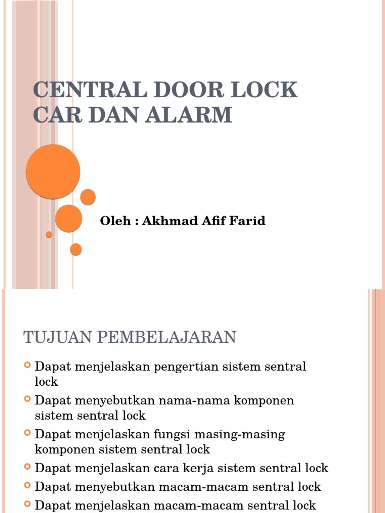 Skema dan Cara Kerja Central Lock Mobil | PDF