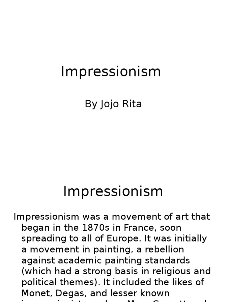 Understanding Impressionism in Art | PDF | Impressionism | Paintings