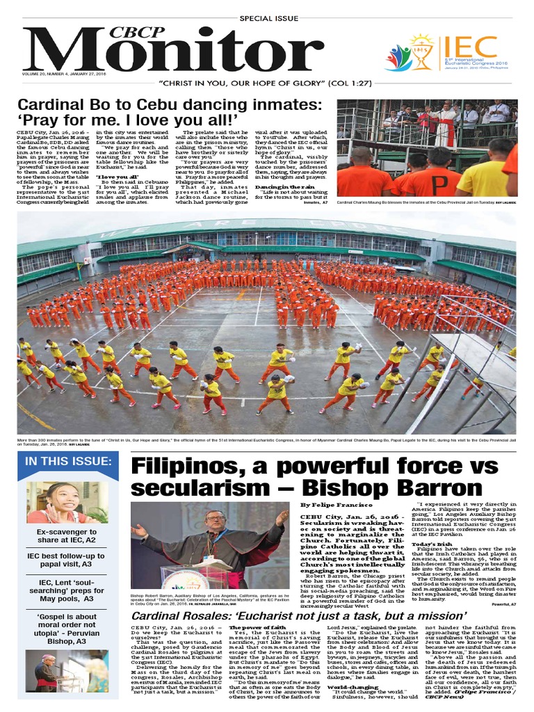 Cardinal Bo Blesses Cebu Inmates | PDF | Eucharist | Mass (Liturgy)