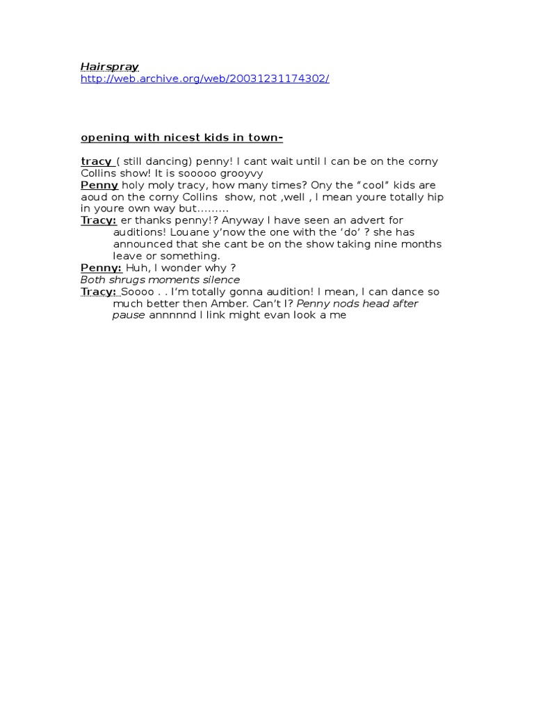 Tracy's Audition Dreams | PDF | Art | Poetry