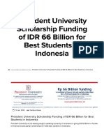 President University Scholarship Funding of IDR 66 Billion For Best Students in Indonesia