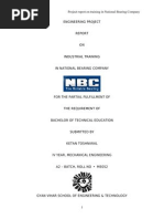 Download Training Report of NBC Bearing by scorpionketan SN29677255 doc pdf