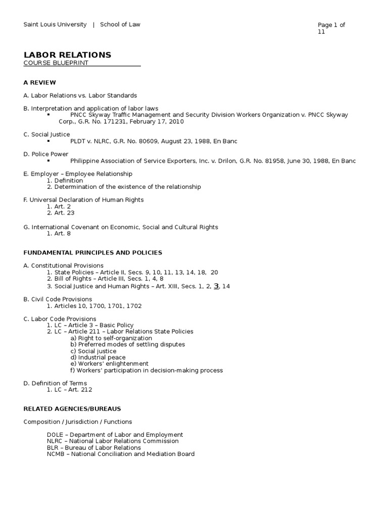 Labor Relations Course Overview | PDF | Strike Action | Collective ...