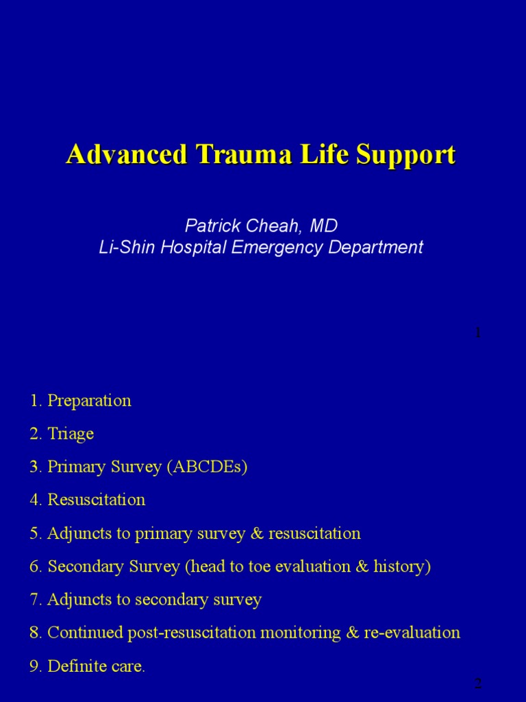 ATLS Guidelines 2025 Overview | PDF
