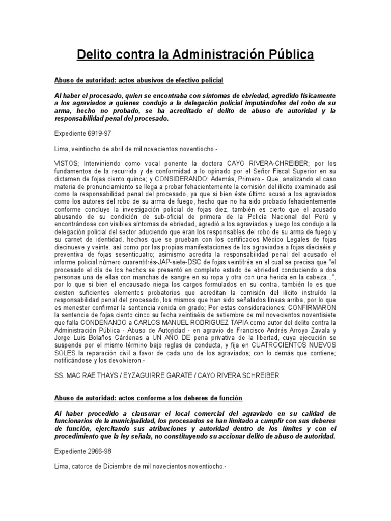 Delito Contra La Administración Pública | PDF | Mandato | Derecho penal