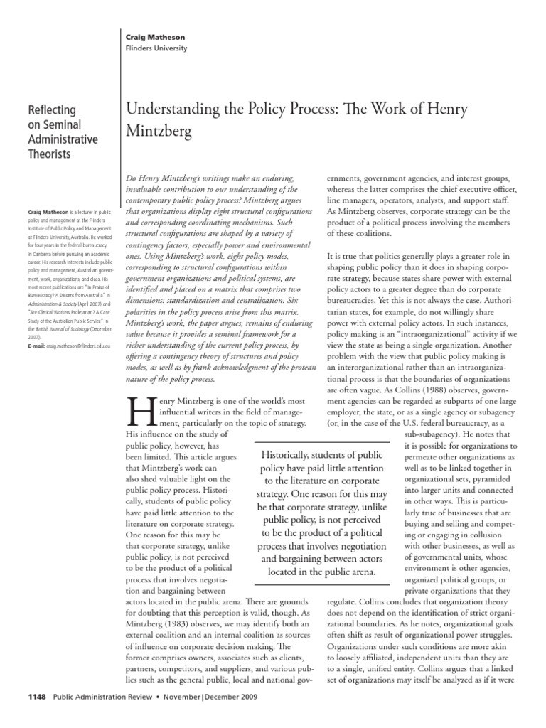 Understanding The Policy Process | PDF | Expert | Strategic Management