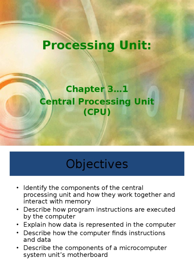 Chapter 3 1 Central Processing Unit (CPU) | PDF | Cpu Cache | Computer ...