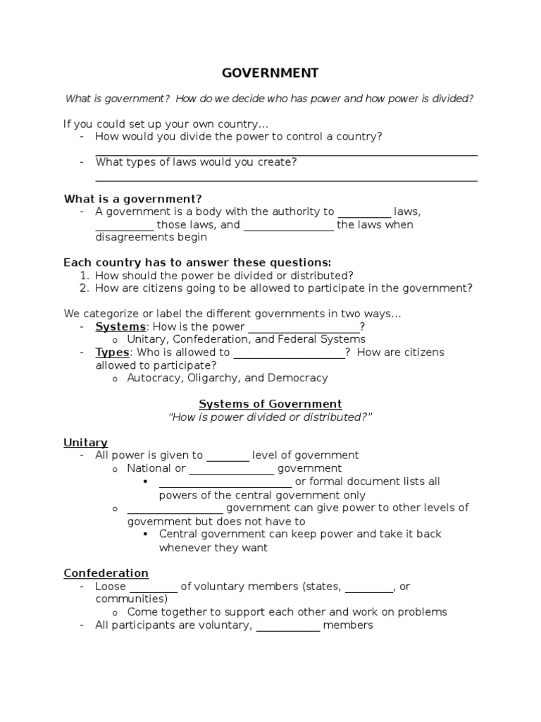 Overview of Government Systems | PDF | Elections | Democracy