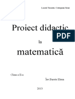 Proiect La Matematica