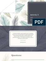 Activity 3: Problem Identification: Pharmacotherapy Plan