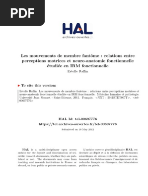 membres fantomes pdf cortex cerebral douleur
