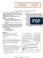 Devoir de Contrôle N°1 Lycée Pilote - Sciences Physiques - Bac Math (2014-2015) MR MOHSEN BEN LAMINE PDF