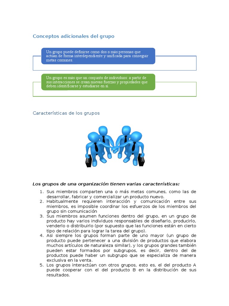Características y funciones de los grupos | PDF | Toma de decisiones ...