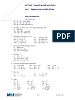 Section 1: Expressions and Indices: Edexcel Core 1 Algebra and Functions