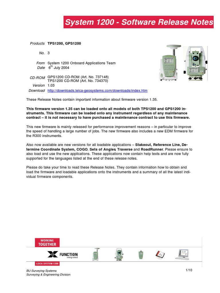 System 1200 Firmware Release Notes | PDF | Application Software ...
