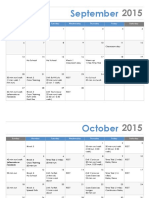 September 2015 running log and training schedule
