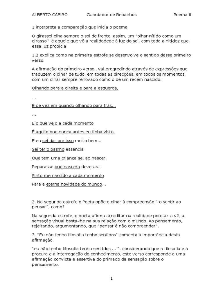 1 Interpreta A Comparação Que Inicia o Poema | PDF | Poesia | Amor