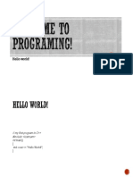 Welcome To Programing!