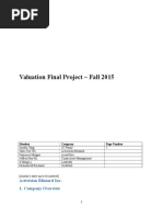 Stern MBA Valuation Final Project