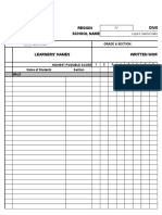 Blank Form Grading Sheets